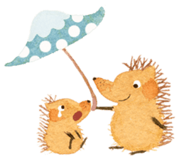 Hedgehog in the forest of mushroom sticker #372089