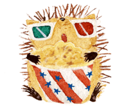 Hedgehog in the forest of mushroom sticker #372091