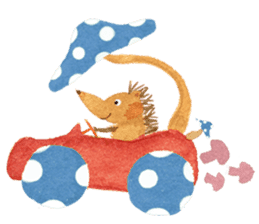 Hedgehog in the forest of mushroom sticker #372093