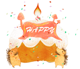 Hedgehog in the forest of mushroom sticker #372094