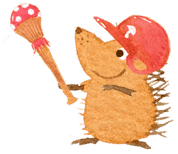 Hedgehog in the forest of mushroom sticker #372095