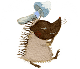 Hedgehog in the forest of mushroom sticker #372100