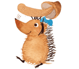 Hedgehog in the forest of mushroom sticker #372101