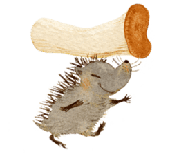 Hedgehog in the forest of mushroom sticker #372103