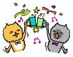 Animal Party3[Cat & Dog & Black Moor] sticker #373749