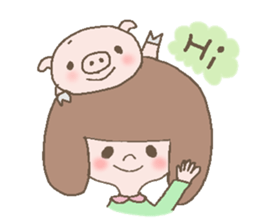 girl & butata sticker #376585