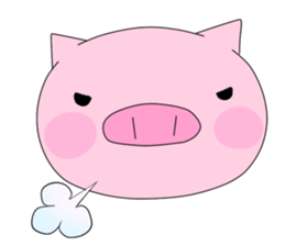 Black pig and peach pig sticker #376787