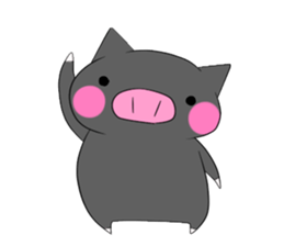 Black pig and peach pig sticker #376791