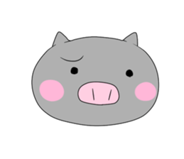 Black pig and peach pig sticker #376795