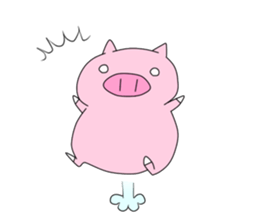 Black pig and peach pig sticker #376799