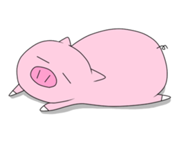 Black pig and peach pig sticker #376803