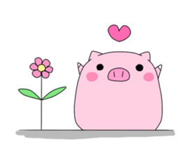 Black pig and peach pig sticker #376807