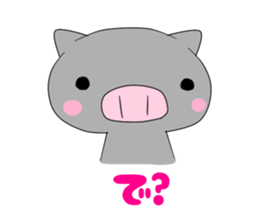 Black pig and peach pig sticker #376822