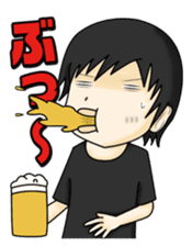 Stamp waiting and drinking sticker #377067