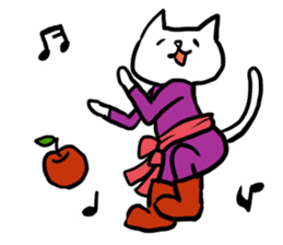 cat and apple4 sticker #379952