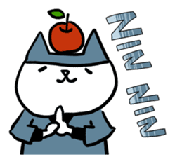 cat and apple4 sticker #379954