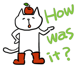 cat and apple4 sticker #379961