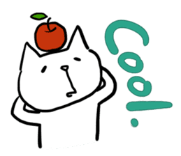 cat and apple4 sticker #379965