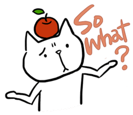 cat and apple4 sticker #379967
