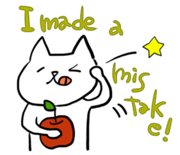 cat and apple4 sticker #379969