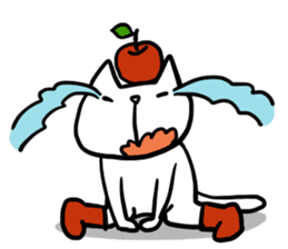 cat and apple4 sticker #379972