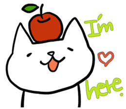 cat and apple4 sticker #379974