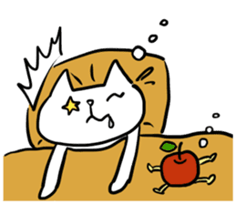 cat and apple4 sticker #379975