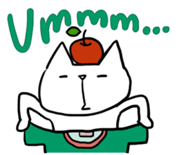 cat and apple4 sticker #379976