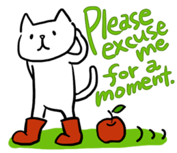 cat and apple4 sticker #379981