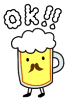 Mustache Beer Guy sticker #380153