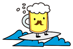 Mustache Beer Guy sticker #380182