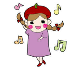 Art-chan apple hat sticker #383988