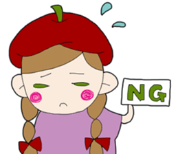 Art-chan apple hat sticker #383993