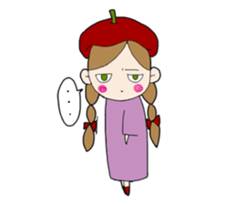 Art-chan apple hat sticker #383995