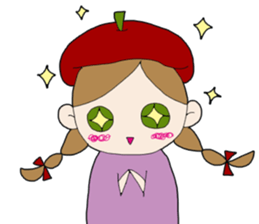 Art-chan apple hat sticker #384000