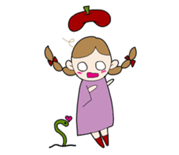 Art-chan apple hat sticker #384016