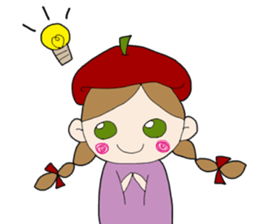 Art-chan apple hat sticker #384022