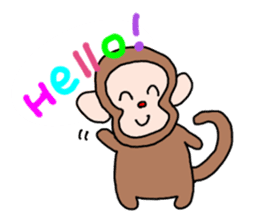 Beans lovely and cute monkey in English sticker #387185