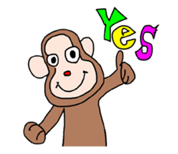 Beans lovely and cute monkey in English sticker #387186