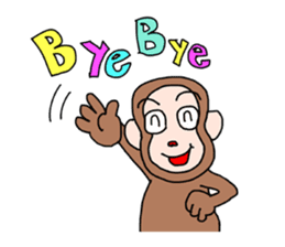 Beans lovely and cute monkey in English sticker #387188