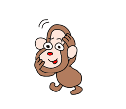 Beans lovely and cute monkey in English sticker #387190