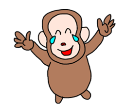 Beans lovely and cute monkey in English sticker #387191