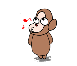 Beans lovely and cute monkey in English sticker #387192