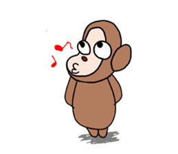 Beans lovely and cute monkey in English sticker #387192