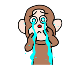 Beans lovely and cute monkey in English sticker #387193