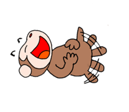Beans lovely and cute monkey in English sticker #387194