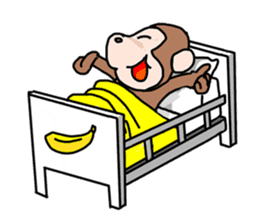 Beans lovely and cute monkey in English sticker #387195