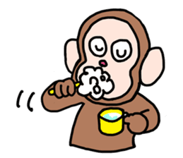Beans lovely and cute monkey in English sticker #387196