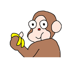 Beans lovely and cute monkey in English sticker #387197