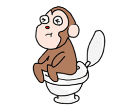 Beans lovely and cute monkey in English sticker #387198